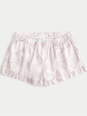 Hollister Light Lilac Camo Ruffle-Trim Sleep Shorts